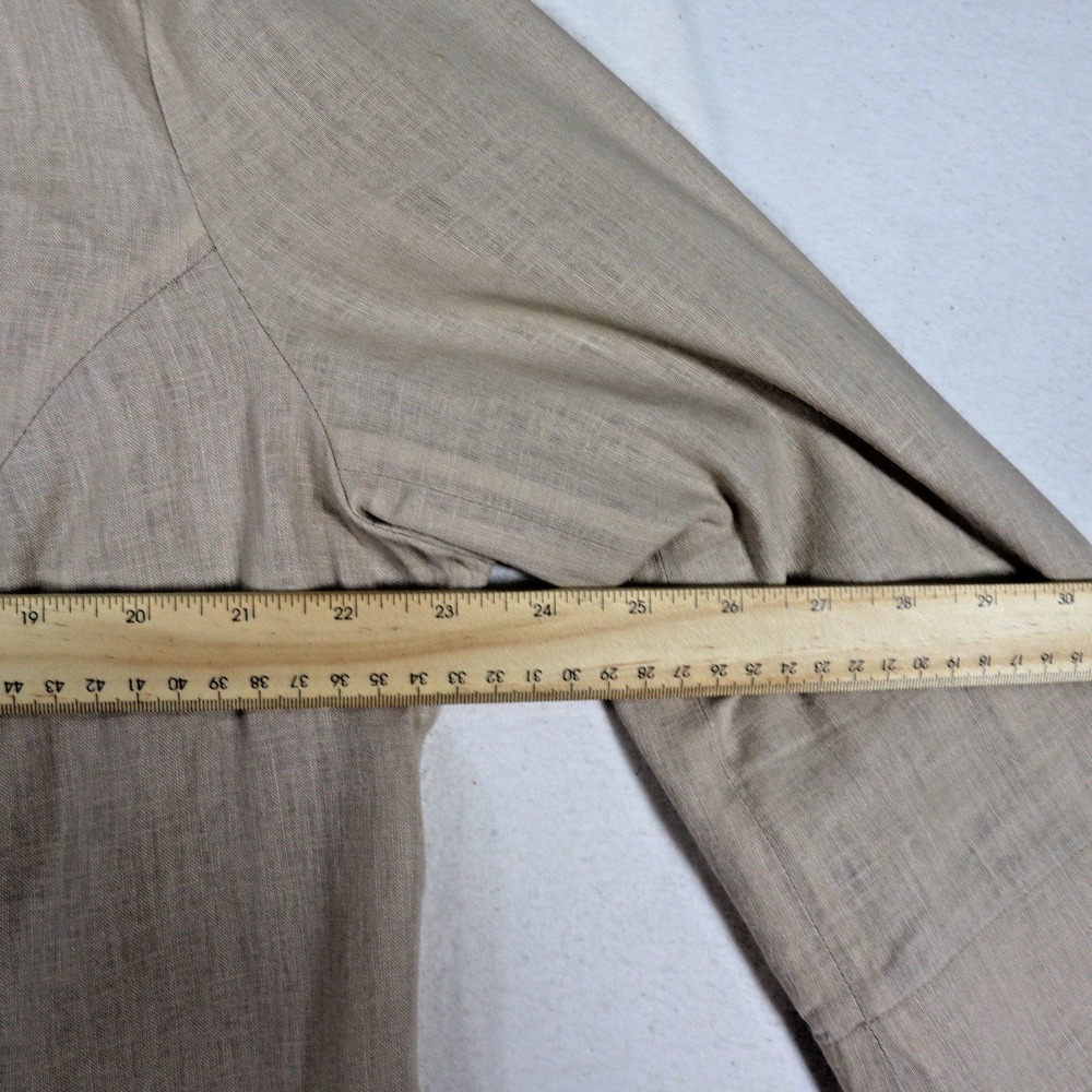 Coldwater Creek Spring  Summer Jacket Beige‎ Linen Blend Lace Trim Boho Artsy 16 - Picture 3 of 7